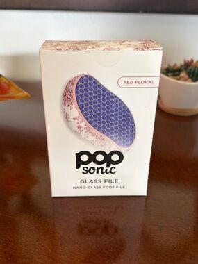 Pop Sonic Mango Nano Glass Foot File ~ Red Floral